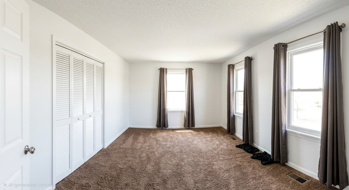 306 Woodward Unit 1 alternate bedroom view with open closet and carpeted floor