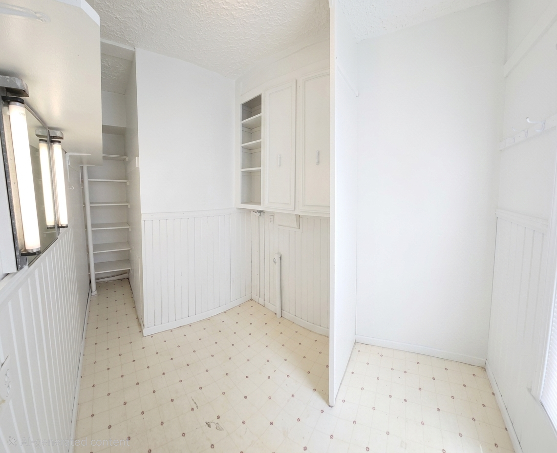 306 Woodward Unit 1 large pantry and storage room with built-in shelving and cabinet space